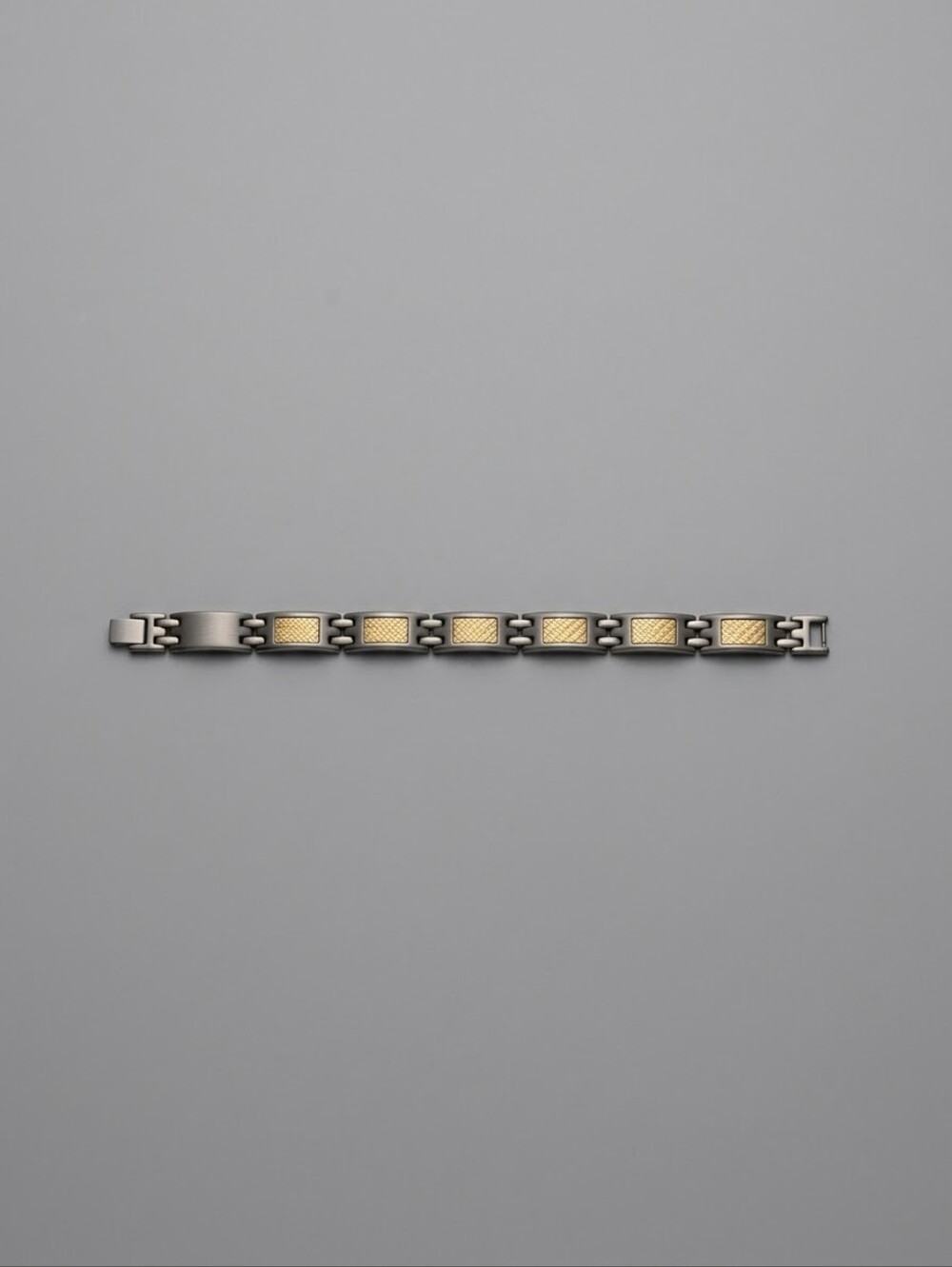 Two-Tone Stainless Steel & 14k Gold Link Bracelet Fold-Over Clasp